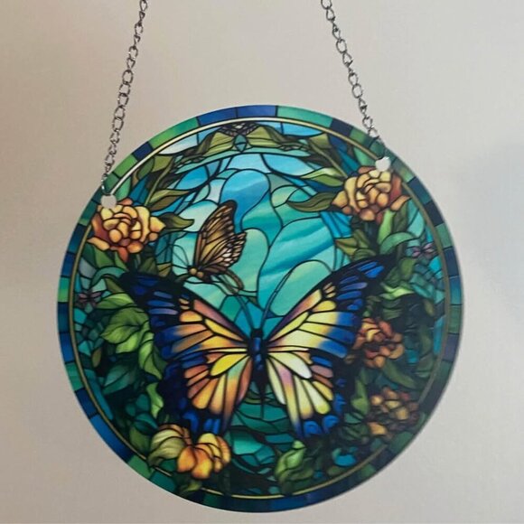 🌼2 for $25🌼 Butterfly, acrylic 6 inch hanging suncatcher, window decor - Picture 2 of 2